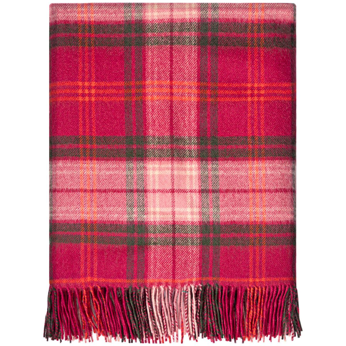 Lochcarron Hunting Rose Tartan Lambswool Blanket